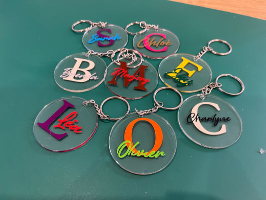 Porte clé prénoms + lettre